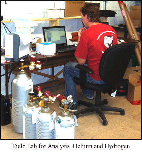  field laboratory for analysis of helium and hydrogen